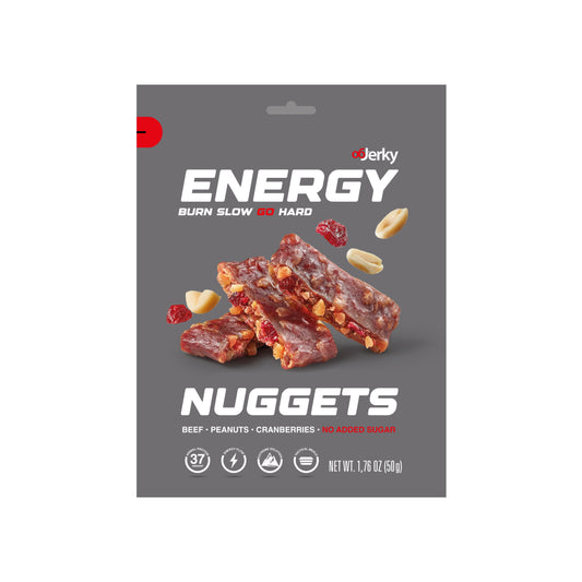 ObJerky Energy Nuggets – High-Protein Beef Snack with Peanuts & Cranberries, 50 gr.