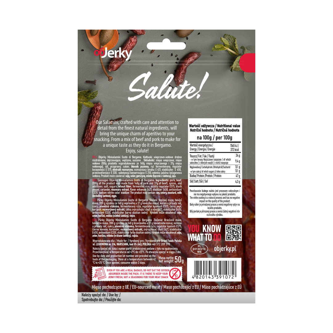 MINISALAMINI Bergamo (pork\beef), 50 gr.