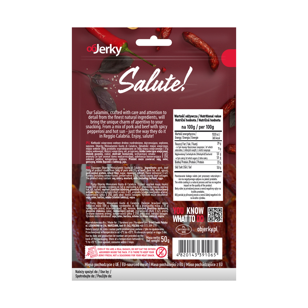Spicy MINISALAMINI Calabria (pork/beef), 50 gr.