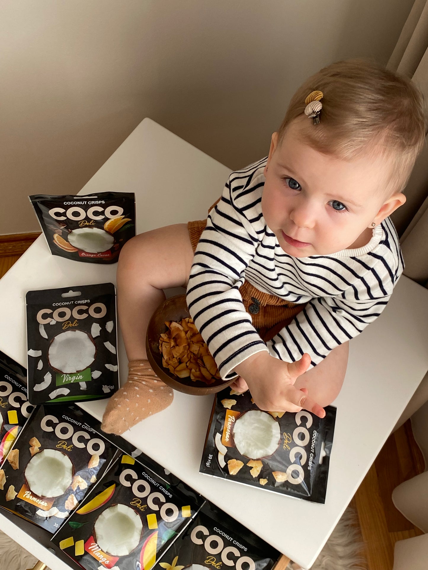 Coconut Crisps Coco Deli With Parmesan, 30 gr.