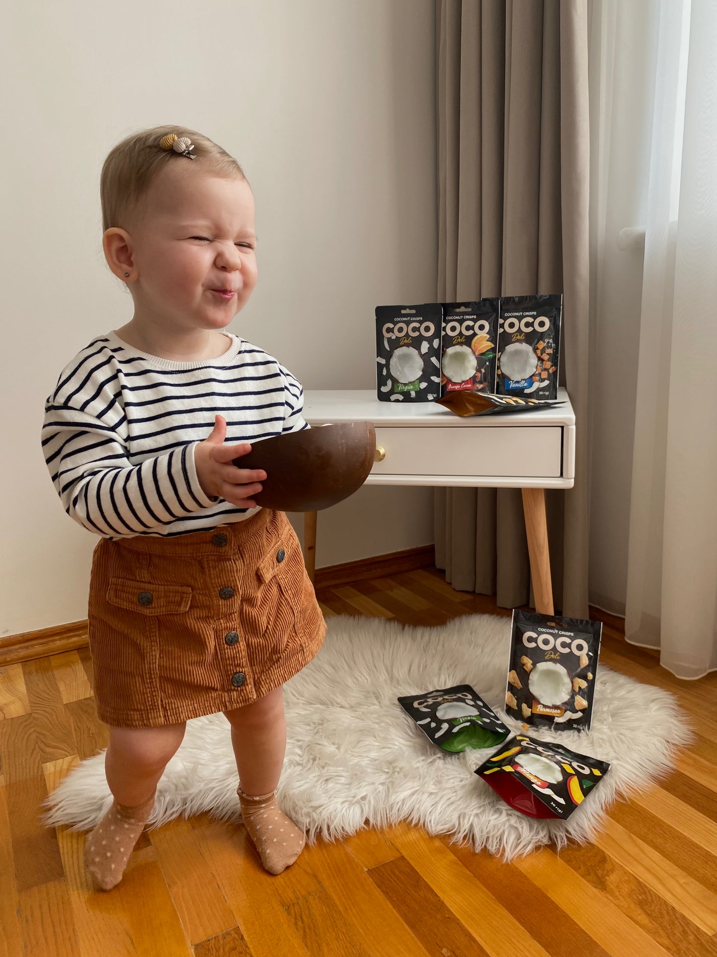 Coconut Crisps Coco Deli With Vanilla And Salted Caramel, 30 gr.